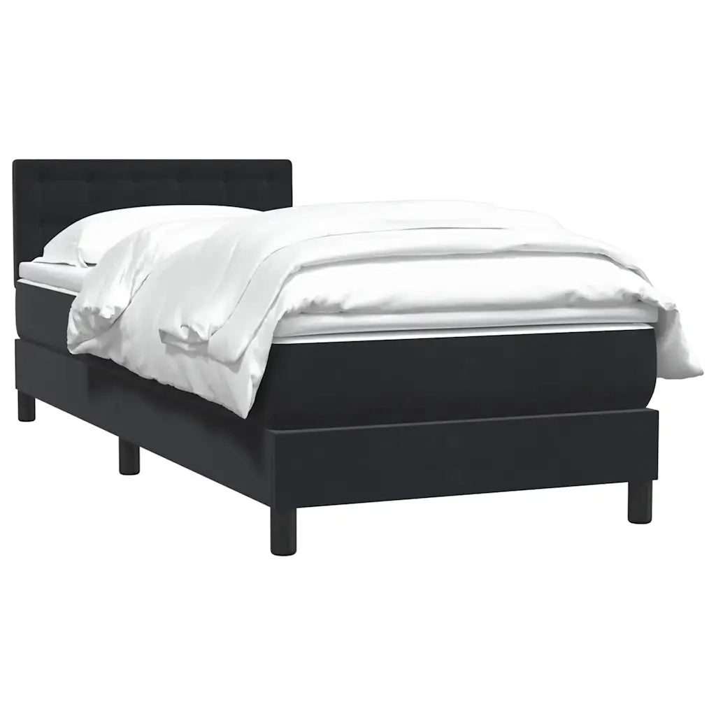 Giroletto a Molle con Materasso Nero 90x210 cm in Velluto 3316577