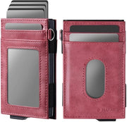 Sostegno per accessori con protezione RFID - per 10 accessori - rosso - pelle PU