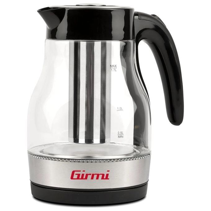 Girmi BL5100 Bollitore e Tisaniera 1,7 L 2200 W Filtro in Acciaio Inox Rotazione 360° Avvolgicavo nella Base colore Nero
