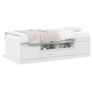 vidaXL Divano Letto con Cassetti senza Materasso Bianco 75x190 cm