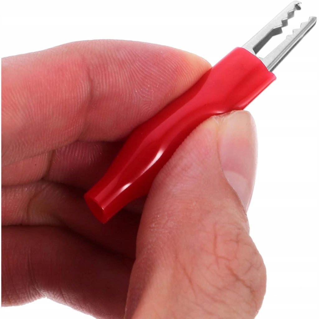 Pinze a Coccodrillo Isolate Rosse 35mm – Set di 4 | Alta Qualità, Isolamento Sicuro, Facile da Usare
