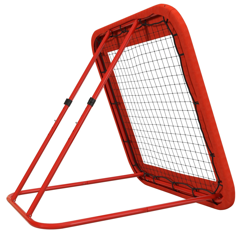 Rebounder pieghevole regolabile in altezza, rete di rimbalzo per allenamento multisport, struttura in acciaio, rosso