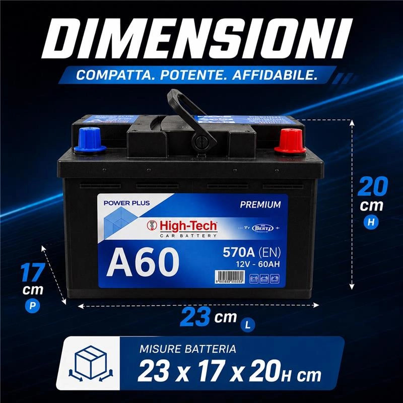 HIGH-TECH BATTERIA AUTO STOP/START 60 AH EN 570