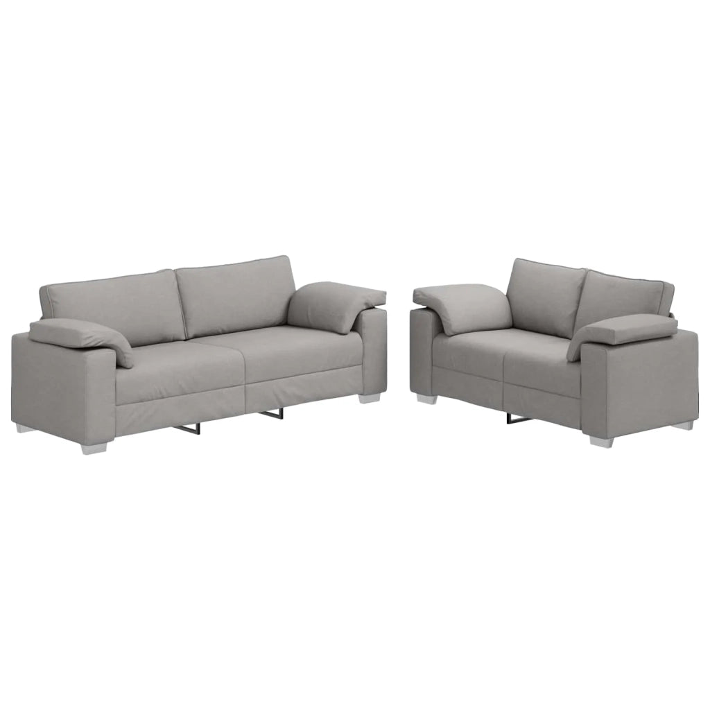 Divano 2 pcs Grigio Nuvola 219 x 80 x 82 cm Tessuto 3324748