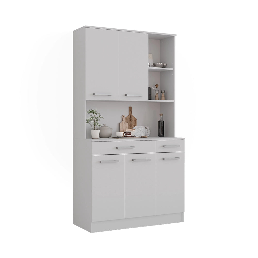 Vicco Buffet da cucina Bianco 100.1 x 188.5 cm con 5 porte e 2 cassetti