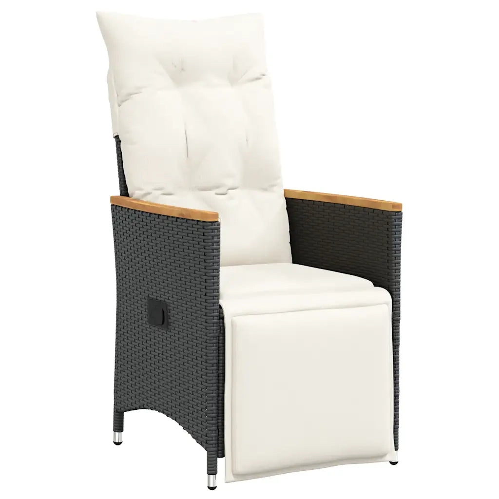 Set BistrÃ² da Giardino 5 pz con Cuscini in Polyrattan Nero