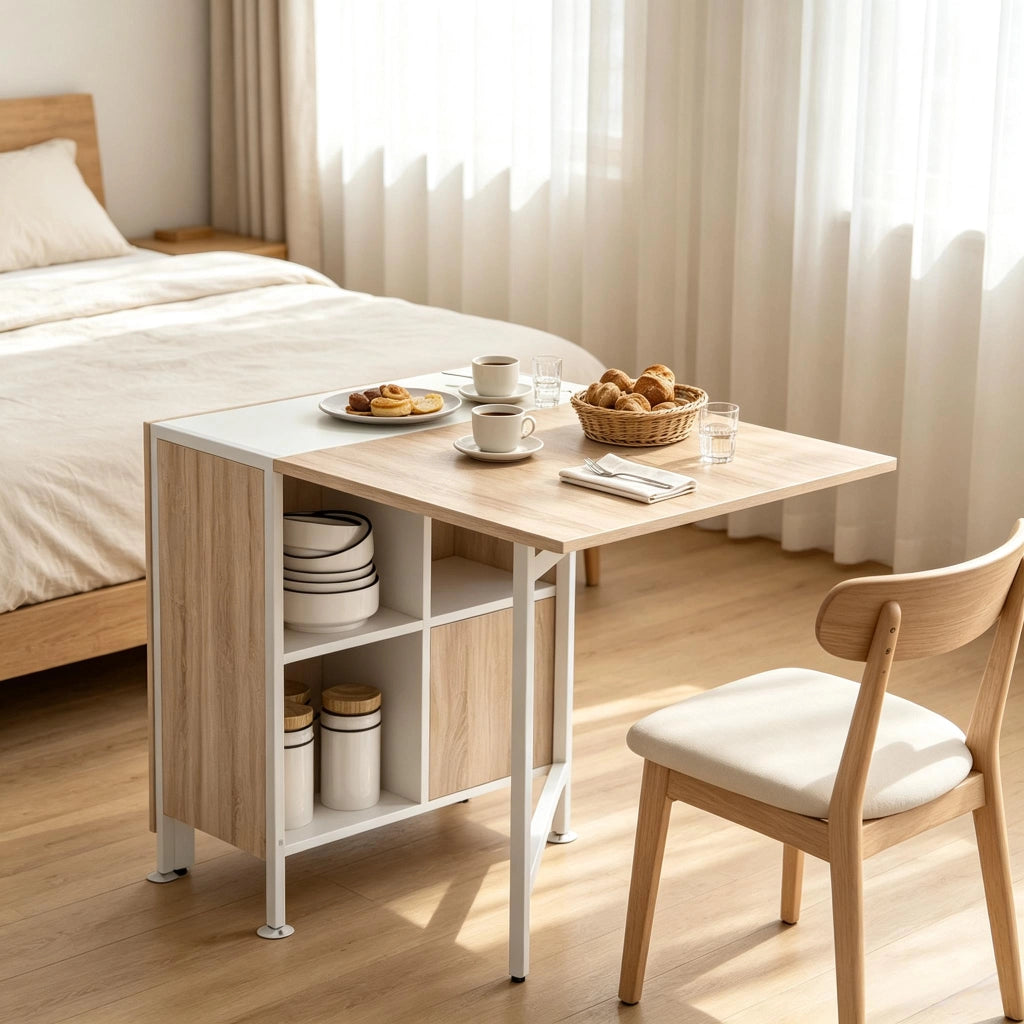 TAVOLO PIEGHEVOLE Allungabile 170x60x75 cm Bianco e Rovere Chiaro