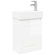 Mobile Bagno | Armadio da bagno con rubinetto Bianco Lucido 45,5 x 22,5 x 84 cm