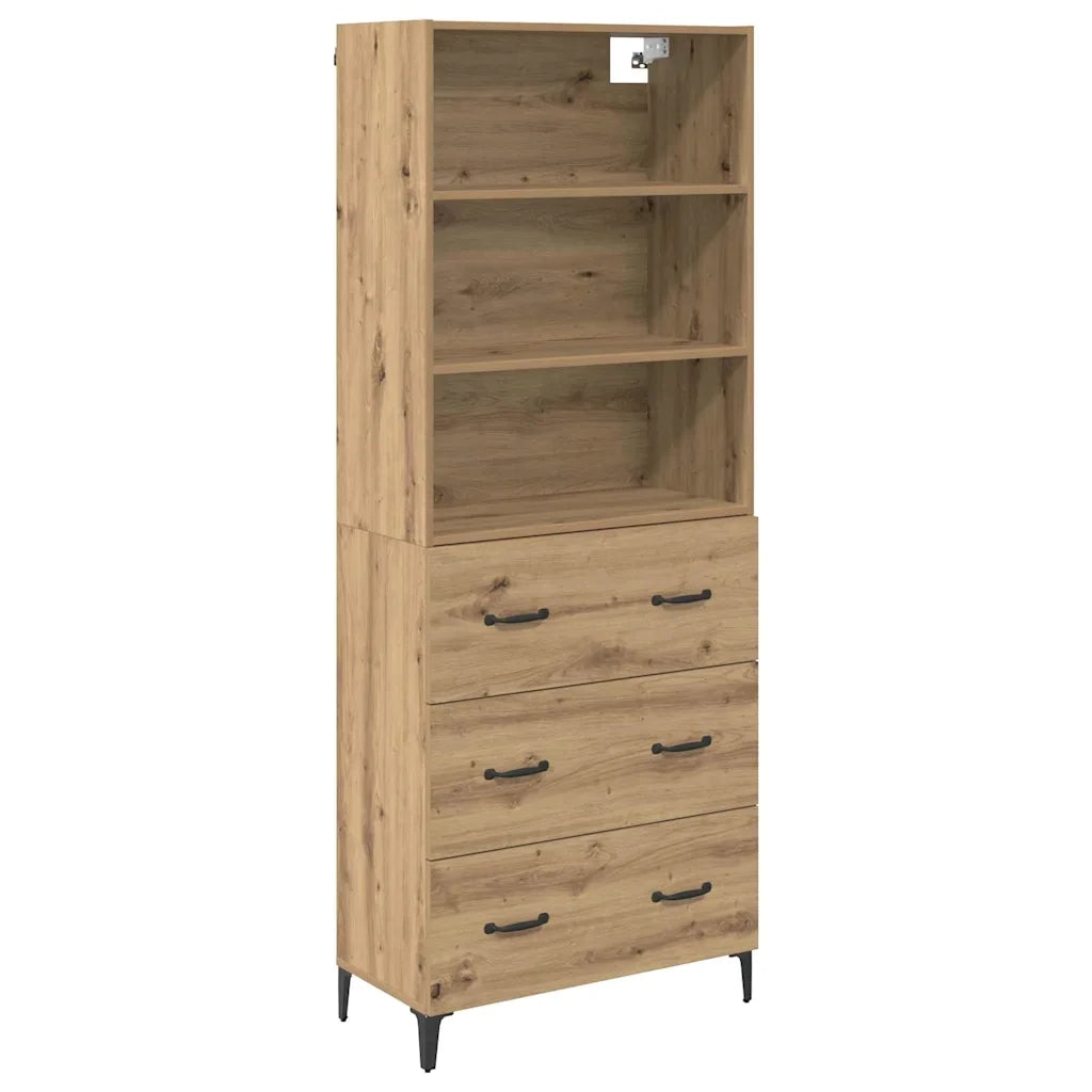 Credenza | Madia | Buffet da pranzo | Armadio da pranzo con cassetto Rovere artigianale 69,5 x 34 x 180 cm