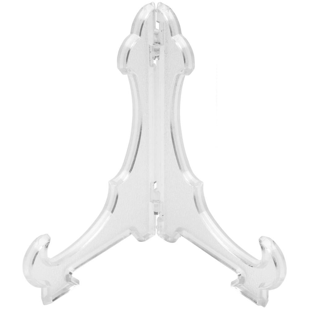 Trade Shop - Set 3 Pezzi Espositore Plastica Supporto Pieghevole Tavolo Gancio Piatti Quadri -