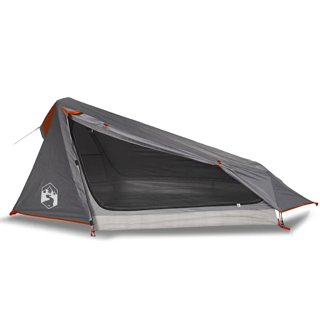 Tenda Campeggio Tunnel 1 Persona Grigia Arancione Impermeabile 94610