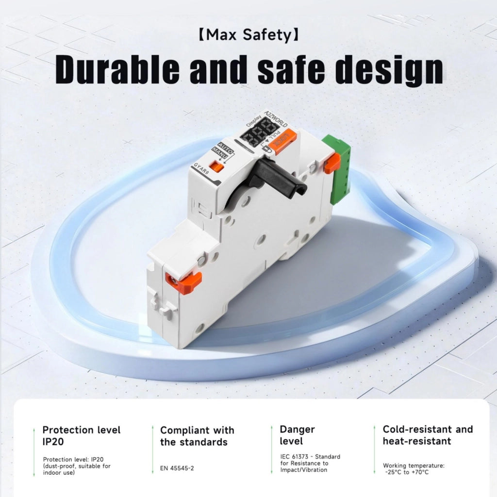 Modulo di Riarmo Automatico, 220V 1 Modulo DIN, 3 Tentativi (10s/60s/300s), Contatti Puliti NO per Comando Remoto, Compatibile con Serie PR8NM/PB8H/PN8H/PL8HM/PL8M2