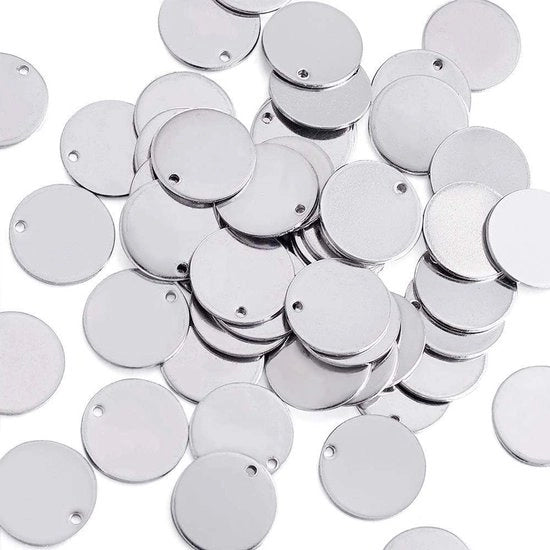 50 pezzi di Stampa Ronde Metallica per Tagliabustina 23x1mm per DIY Gioielli