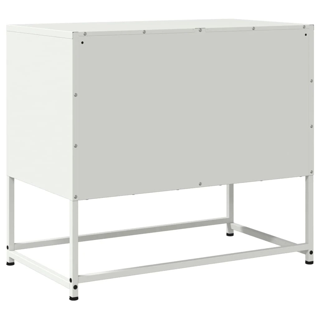 Mobile TV multimediale mensola TV credenza TV sala da pranzo soggiorno camera da letto 68,5 x 39 x 60,5 cm acciaio bianco 02_0026165