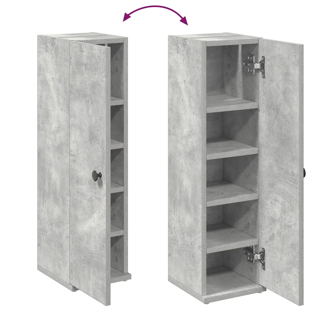 Mobile da Bagno con Portarotolo Grigio Cemento 20,5x22x72 cm 858518