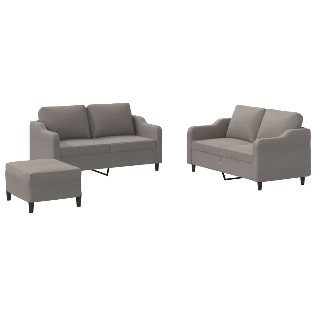 vidaXL Set di Divani 3 pz con Cuscini Tortora in Tessuto