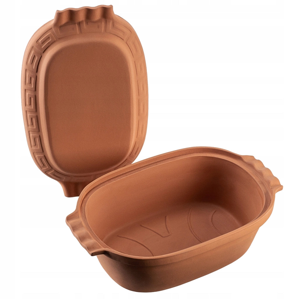 Vaso in terracotta KADAX Roman Clay Pot 6L Vaso in terracotta Forma ovale grande con coperchio