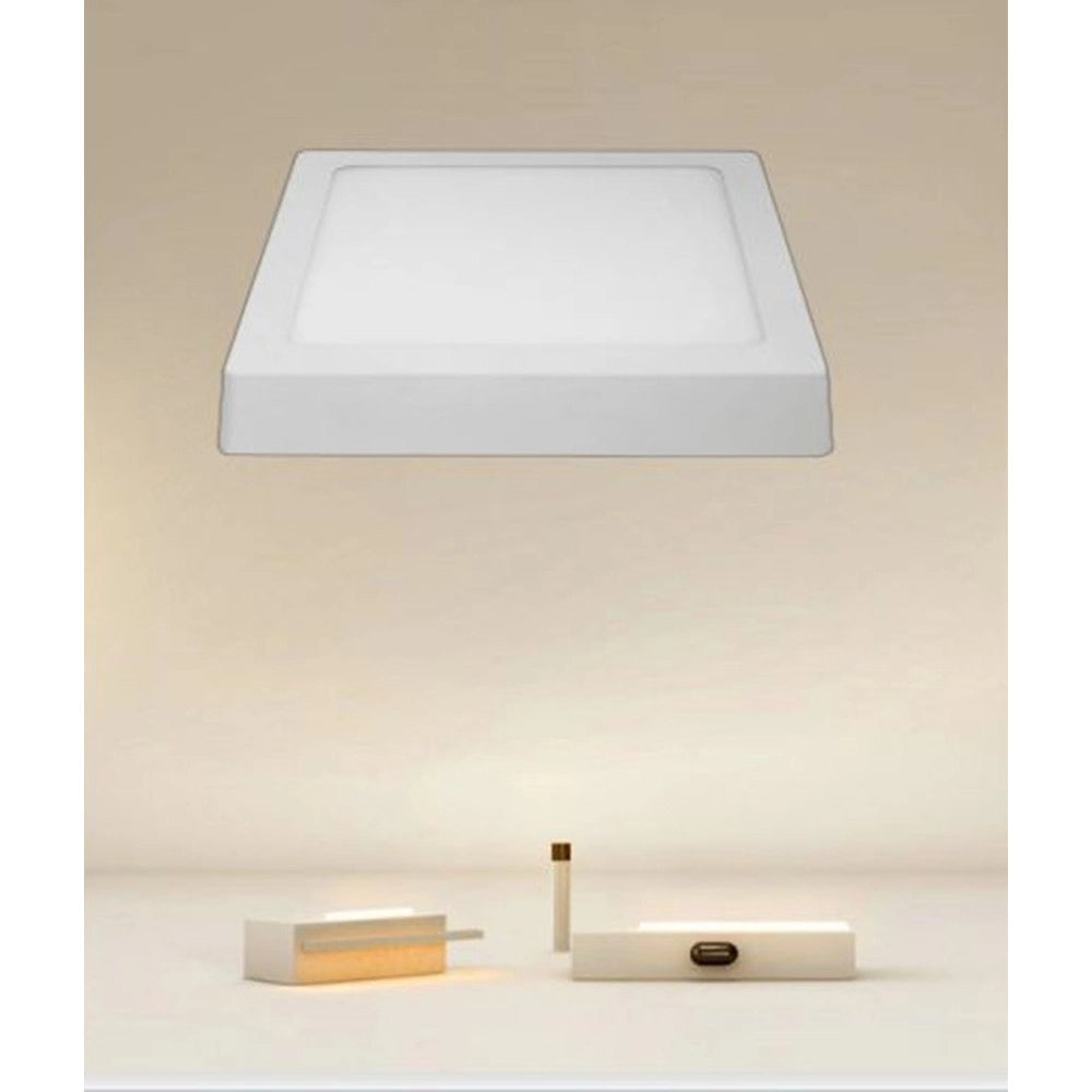 Trade Shop - Plafoniera Led Da Soffitto 18w Luce 3000k-6500k Parete Quadrato Con Interruttore 00182 -