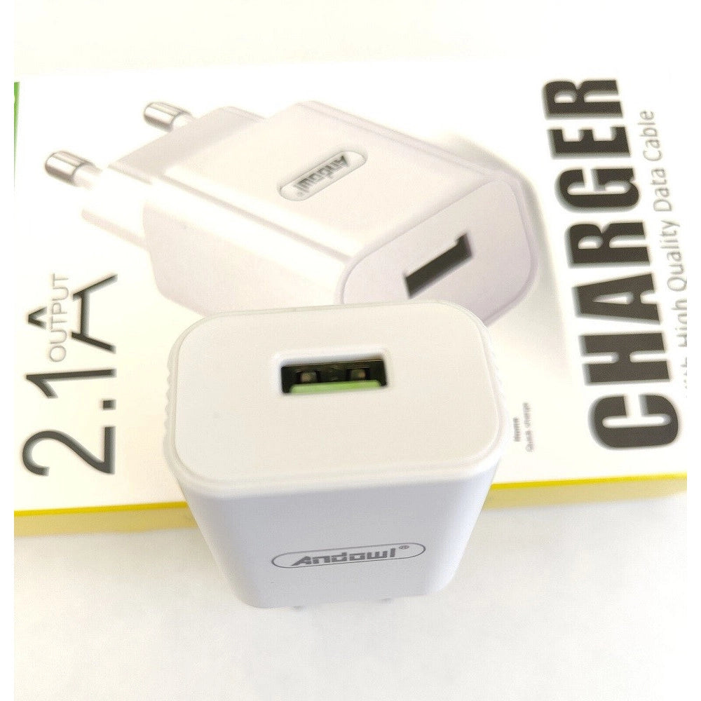 Trade Shop - Spina Caricabatterie Usb Smartphone 2.1a Ricarica Veloce Per Presa Muro Q-cd013 -