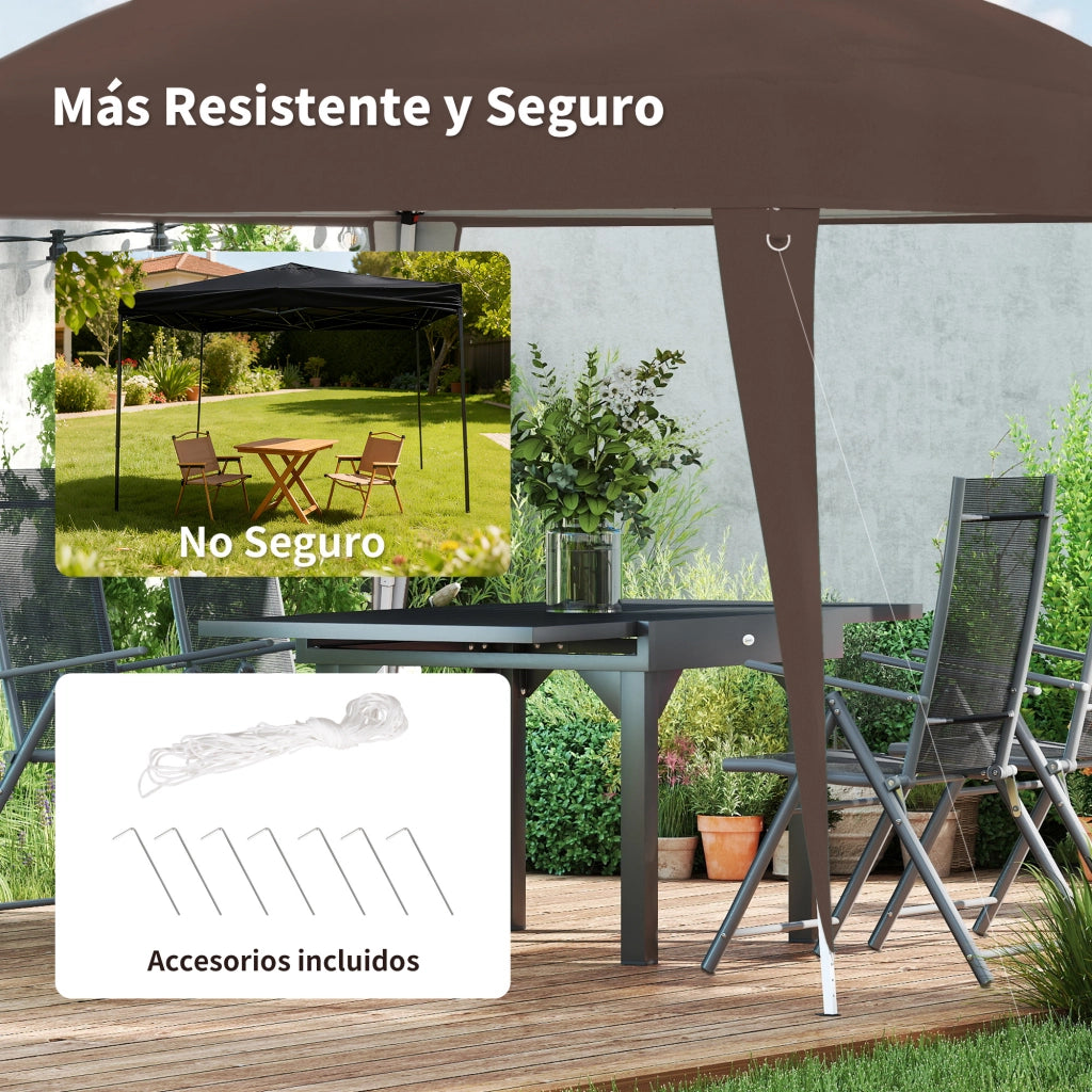 Gazebo Pieghevole da Giardino Pop-up ¨C Xylo ¨C 2,4x2,4m Beige Impermeabile Anti-UV