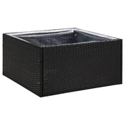 Fioriera | Cassetta per fiori | Vaso da Giardino Nero 80x80x40 cm in Polyrattan