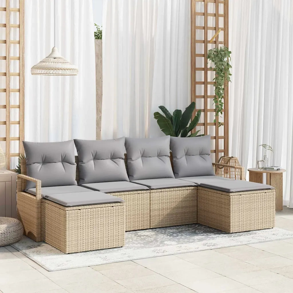 Set di divani 6 pcs Beige polyrattan 3346490
