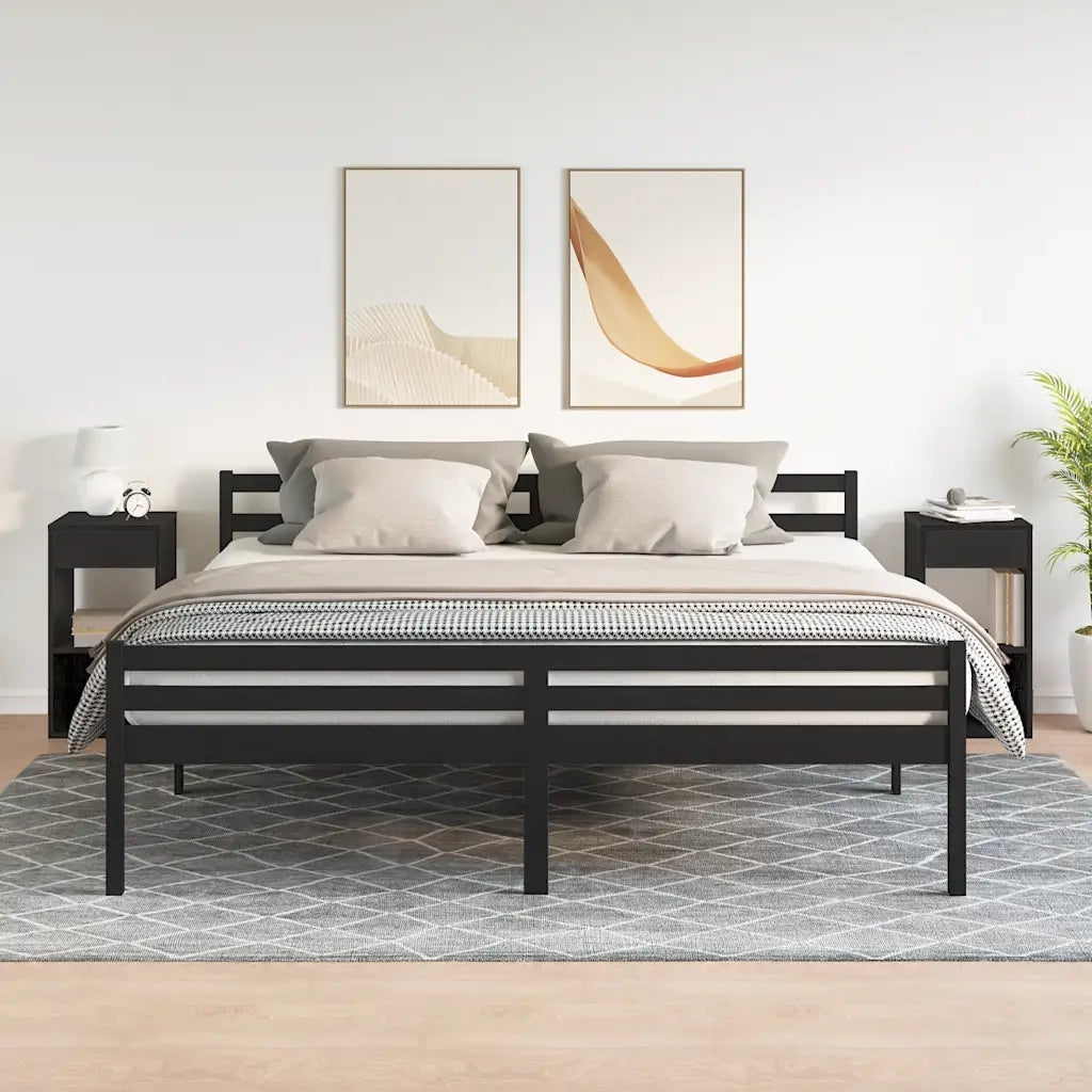 Comodini con Cassetto 2 pz-Set di 2 Tavolino da notte Rovere Neri 35x34x66,5 cm