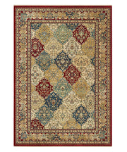 Parure Tappeti KAZAKH 2192 multicolore tris scendiletto (1pz cm.80x150 + 2pz cm.60x120) stile orientale persiano alta qualità con effetto lucente