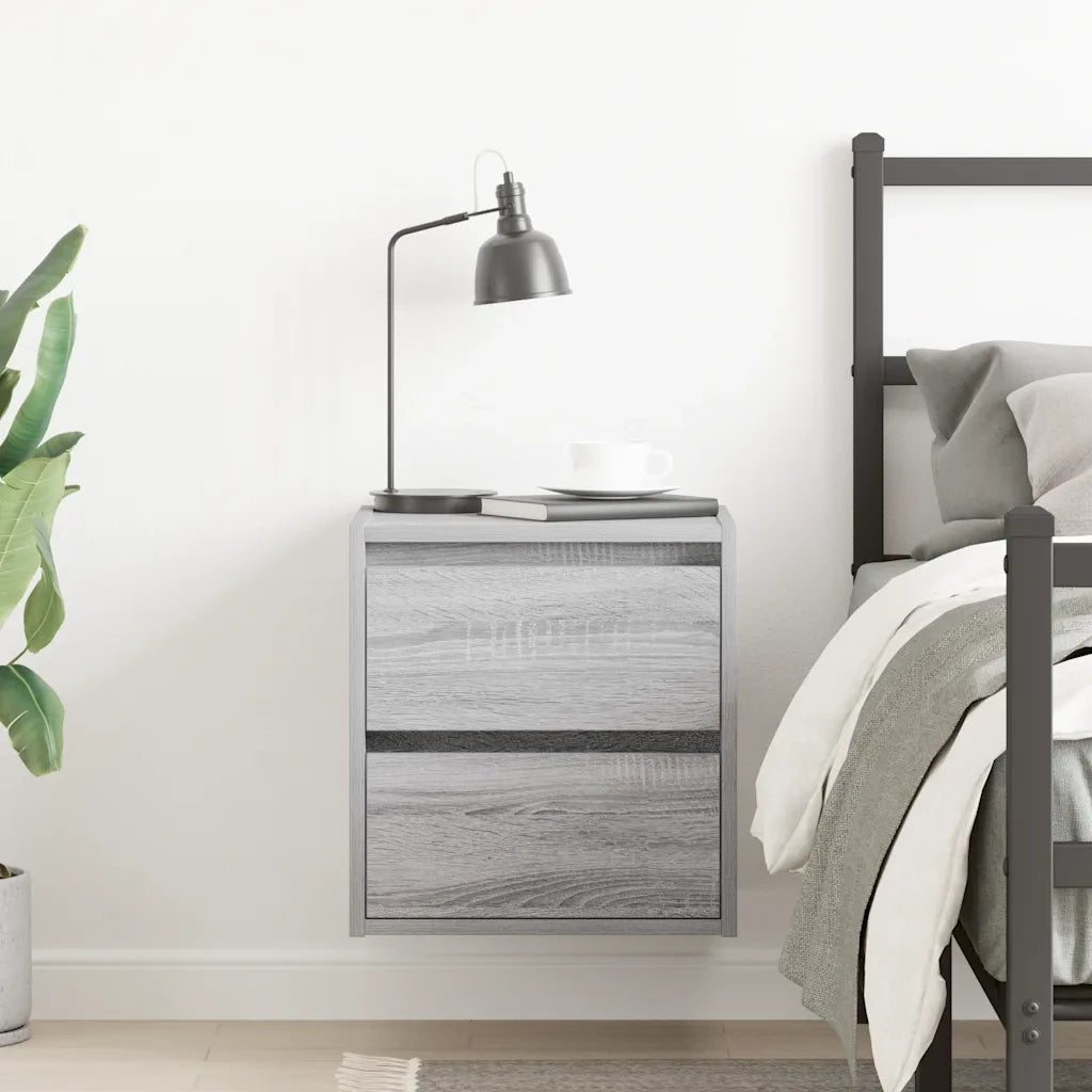Comodino a Muro Grigio Sonoma 38x34x40 cm 861257