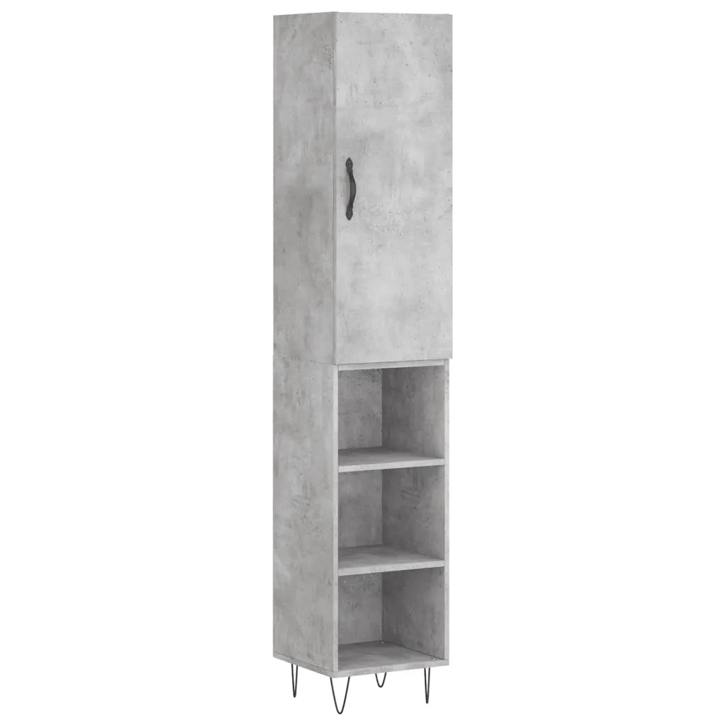 Credenza | Madia | Buffet da pranzo | Armadio da pranzo Grigio Cemento 34,5x34x180 cm in Legno Multistrato