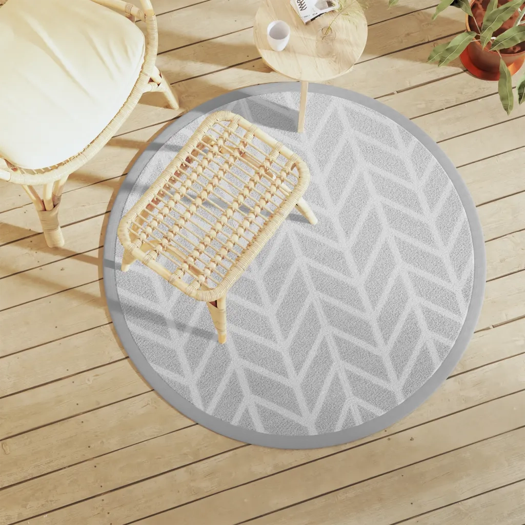 Tappeto da Esterno ARAKIL Grigio Ã˜120 cm in PP