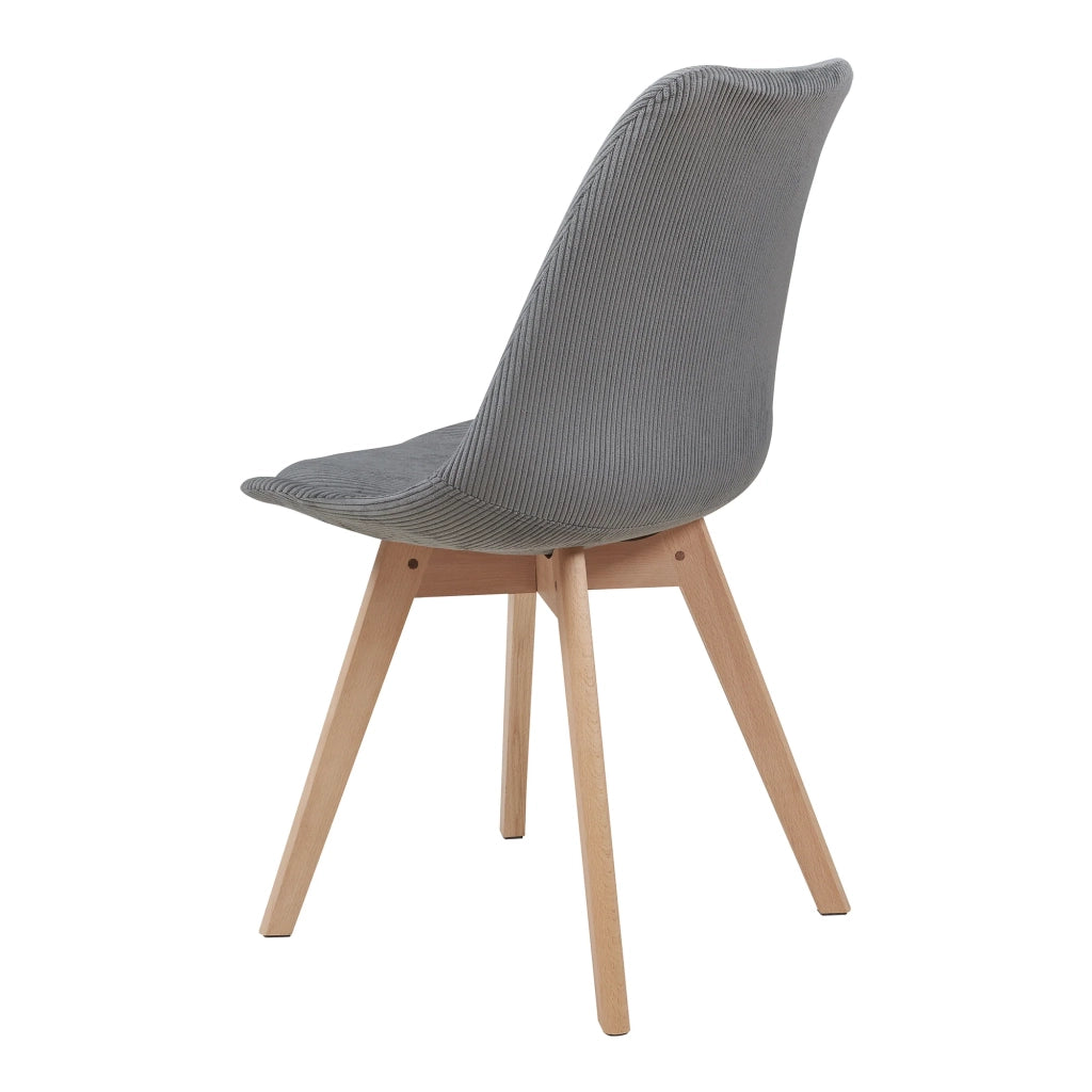 Set di 4 sedie da pranzo 82 x 49 x 54 cm design moderno robuste velluto a coste grigio 03_0009825