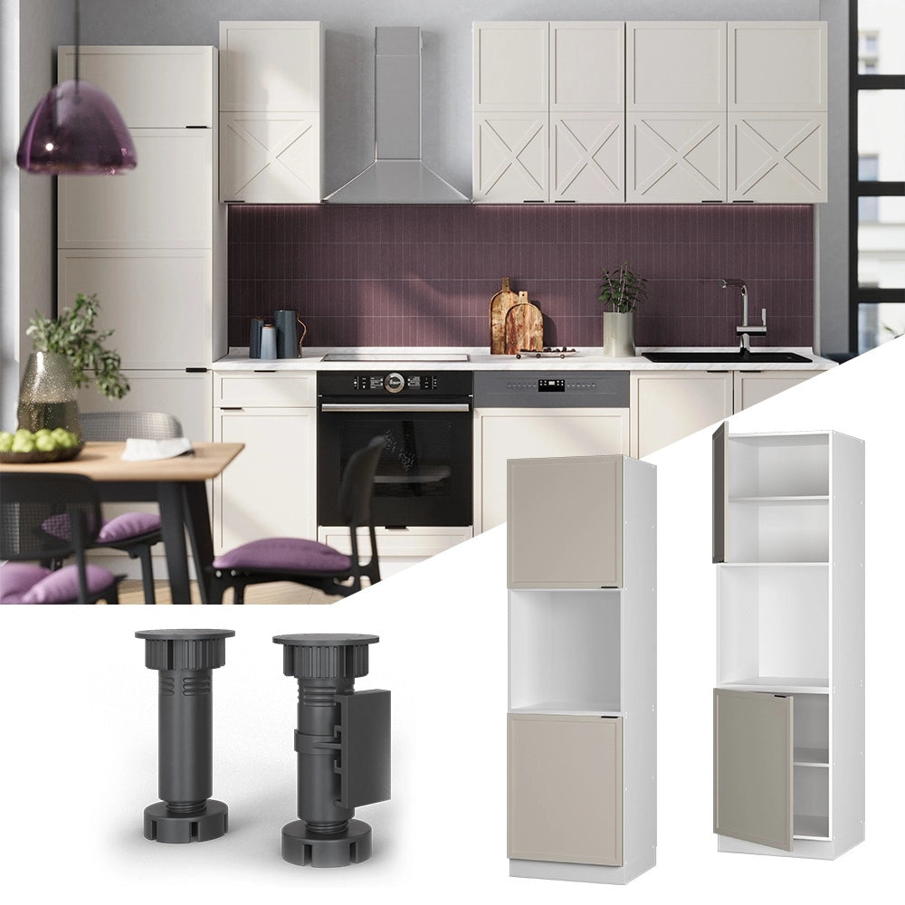 Mobile per forno da incasso Fame-Line GrigioBeige/Bianco 60 cm con ripiano aperto Vicco