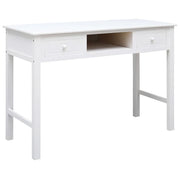 Scrivania Bianca 108x45x76 cm in Legno Massello di Paulownia 338537