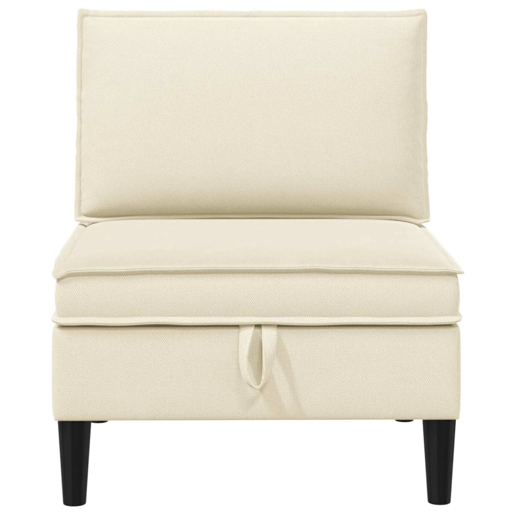 Divano Medio con Storage Crema Velluto