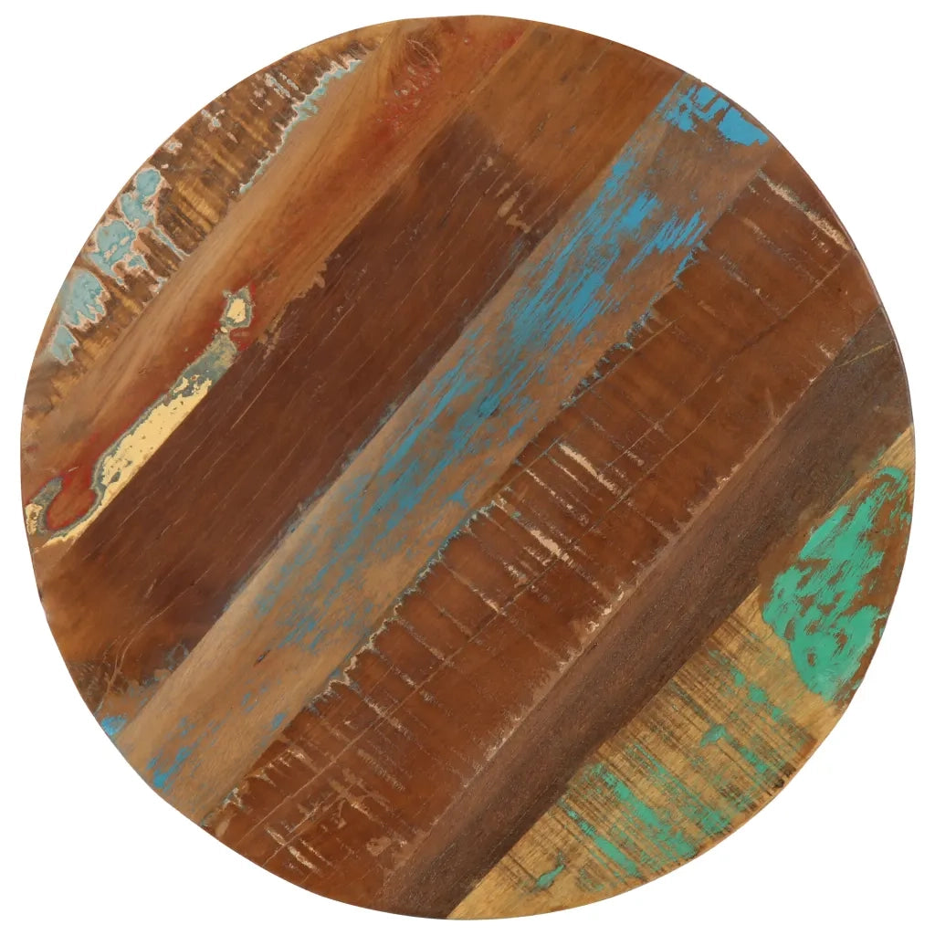 Tavolino-Tavolino da soggiorno-Tavolo 45x(45-62) cm in Legno Massello di Recupero e Ghisa