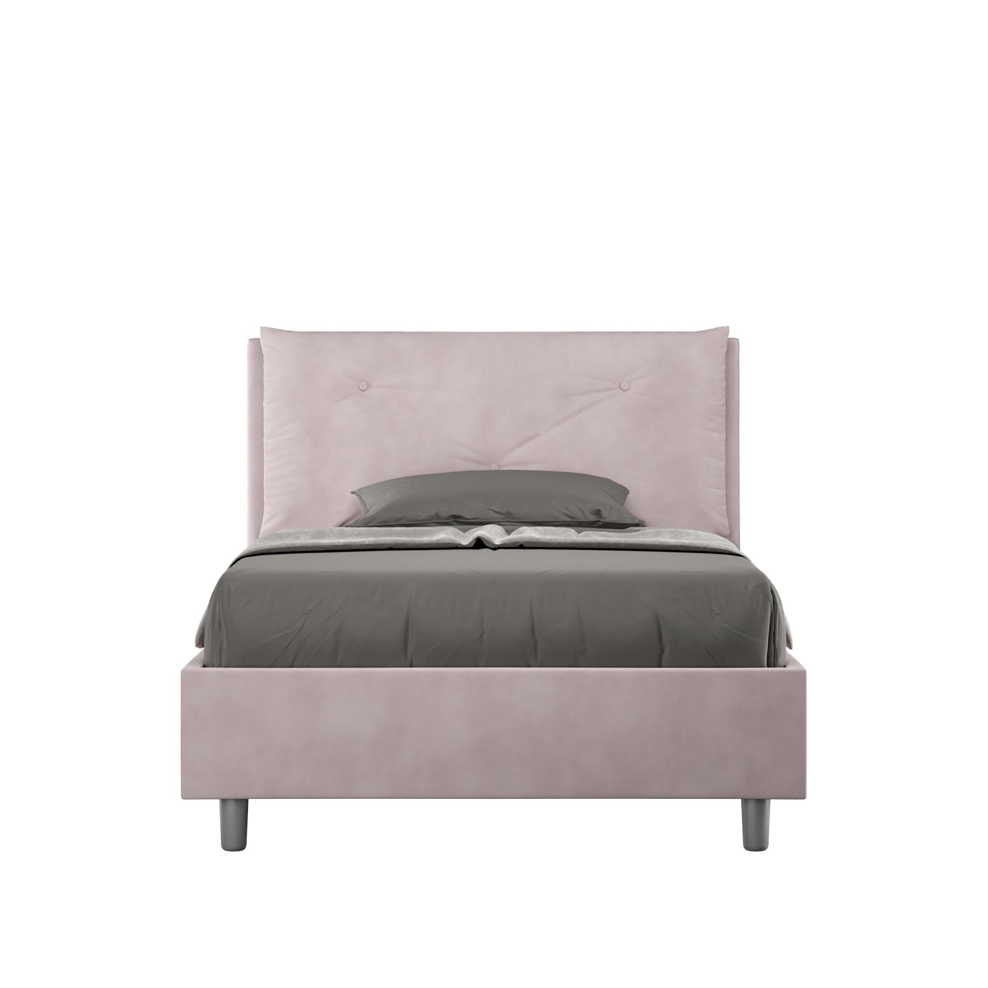 Letto 1 Piazza E Mezzo 120x200 cm Senza Rete Imbottito in Microfibra Appia Large Glicine