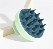 Spazzola per massaggi capelli in silicone, spazzola per shampoo con muso morbido, strumento per la cura dei capelli (verde)