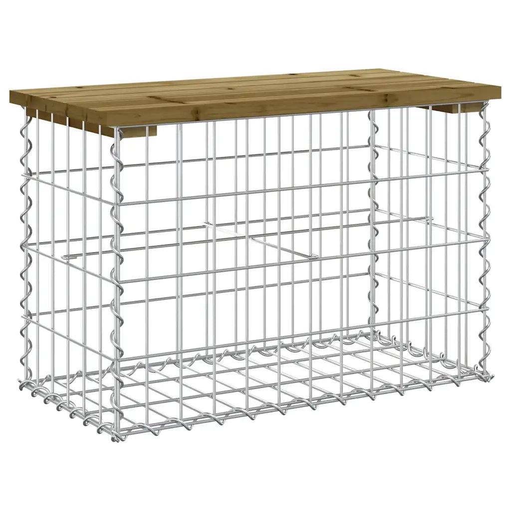 Panca da Giardino Design Gabbione 63x31,5x42 cm Pino Impregnato 834346