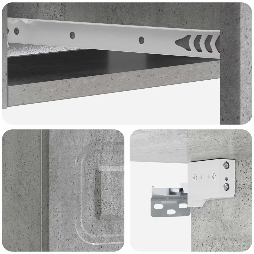 Tavolino da Parete Laterale Grigio Cemento 59 x 34,5 x 17 cm 899338