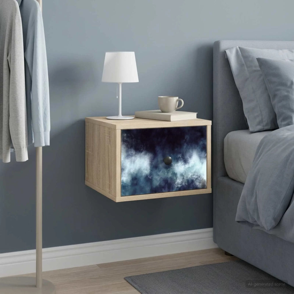 Mobiletto da comodino a parete RAALTE 2 pz Rovere Sonoma 8007442