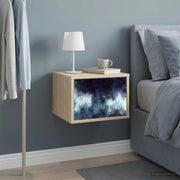 Mobiletto da comodino a parete RAALTE 2 pz Rovere Sonoma 8007442