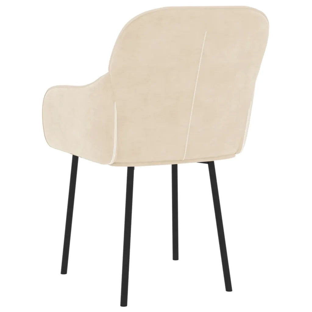 Sedie da Pranzo 2 pz Crema in Velluto 344854