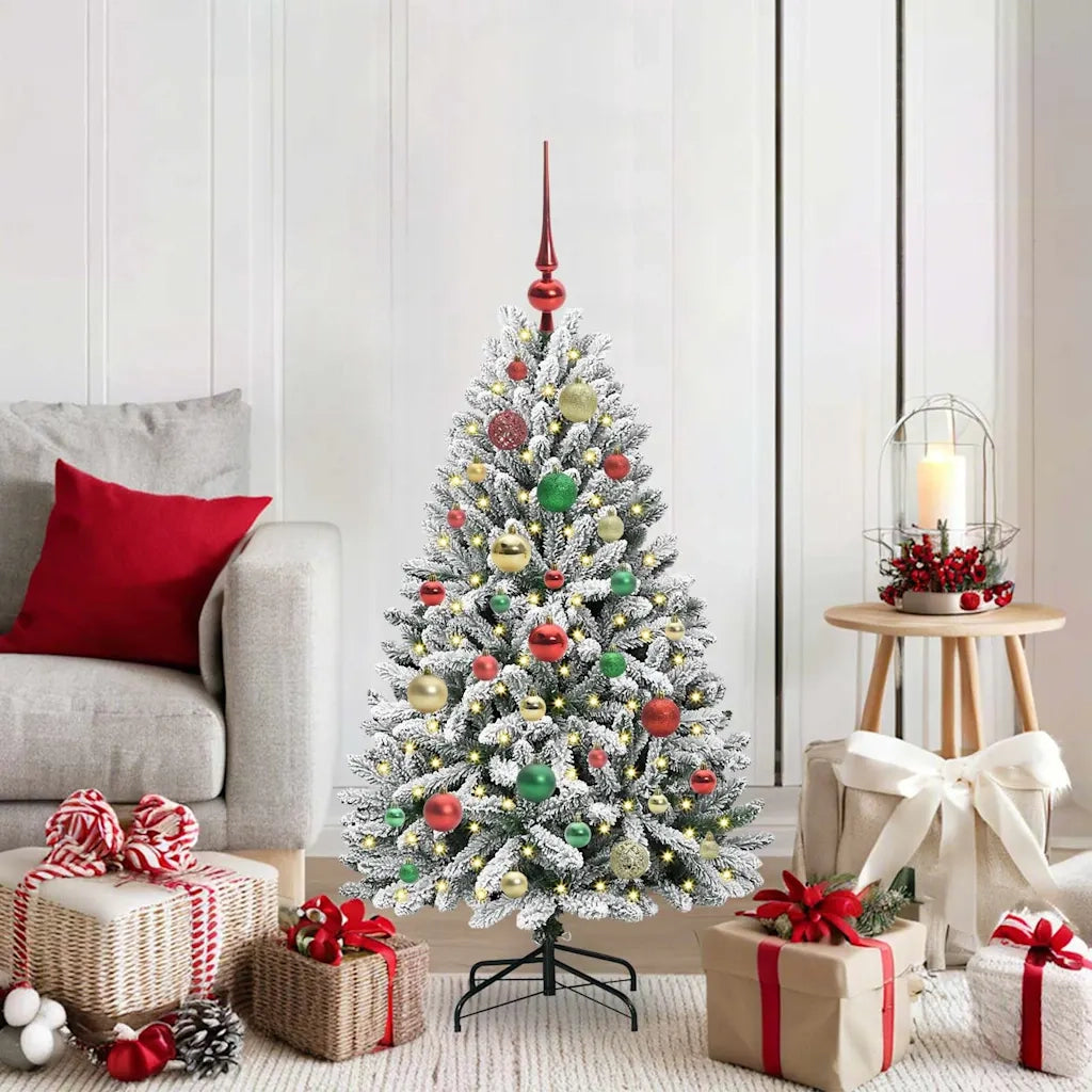 Albero di Natale | Decorazioni natalizie artificiale con 150 LED Verde e Bianco 120 cm