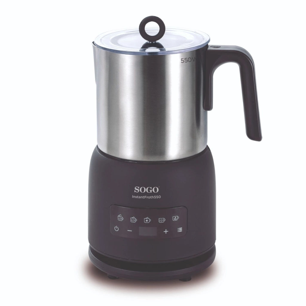 Montalatte elettrico con riscaldamento latte e cioccolata, 5 funzioni temperatura regolabile 550W con display touch - Sogo