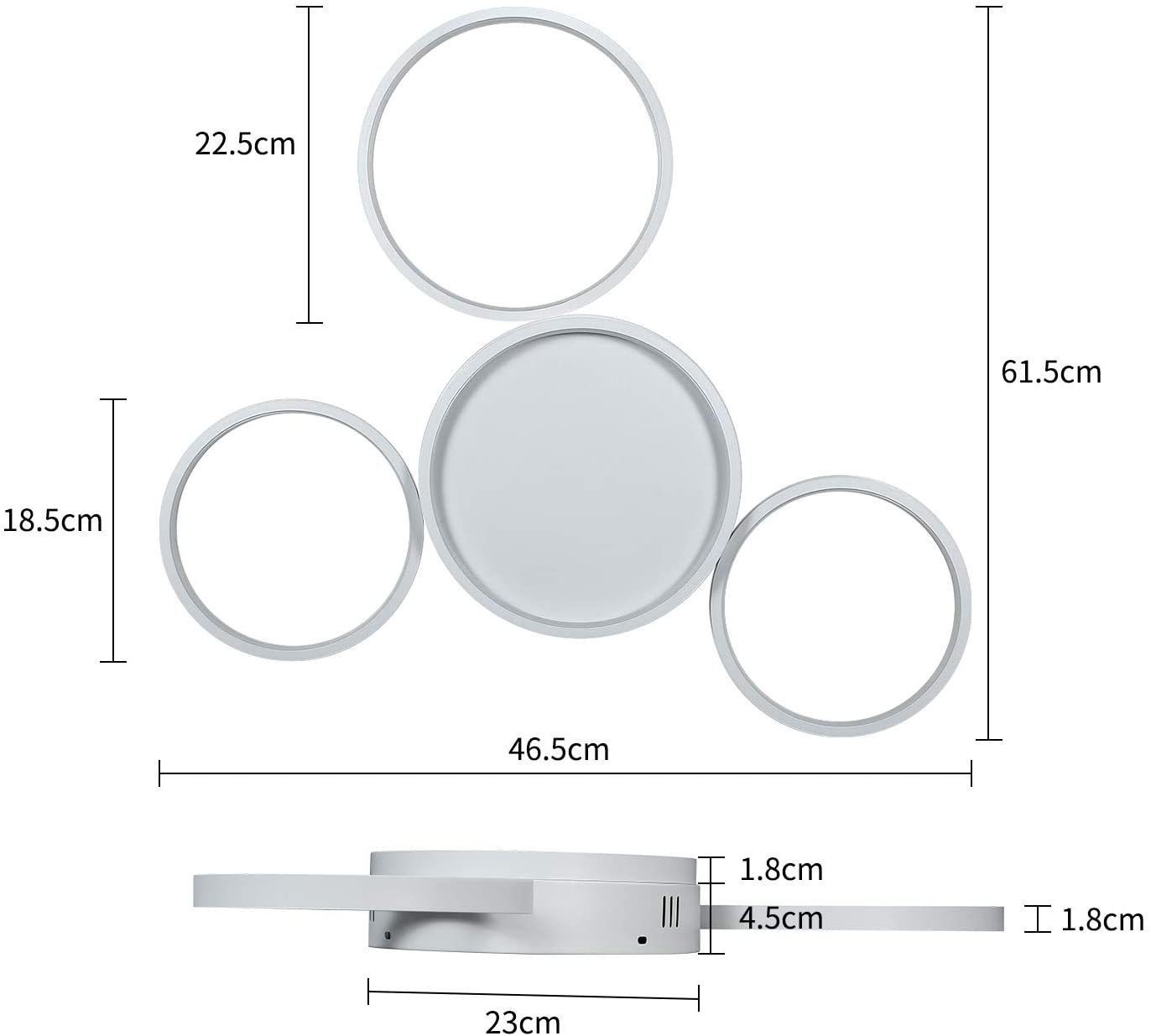 ZMH Lampada da soffitto LED 4 fiamme ad anello telecomando per camera letto