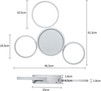 ZMH Lampada da soffitto LED 4 fiamme ad anello telecomando per camera letto