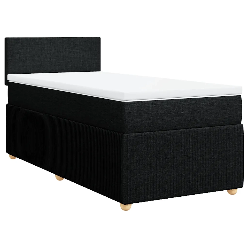Giroletto a Molle con Materasso Nero 100x200 cm in Tessuto