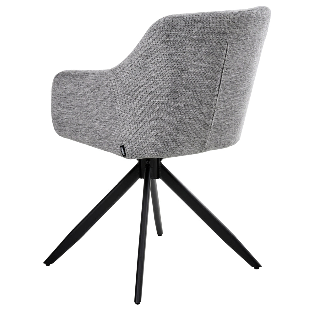 Set di 2 sedie da pranzo girevoli Rivestimento in ecopelle grigio Base con gambe in metallo Sala da pranzo