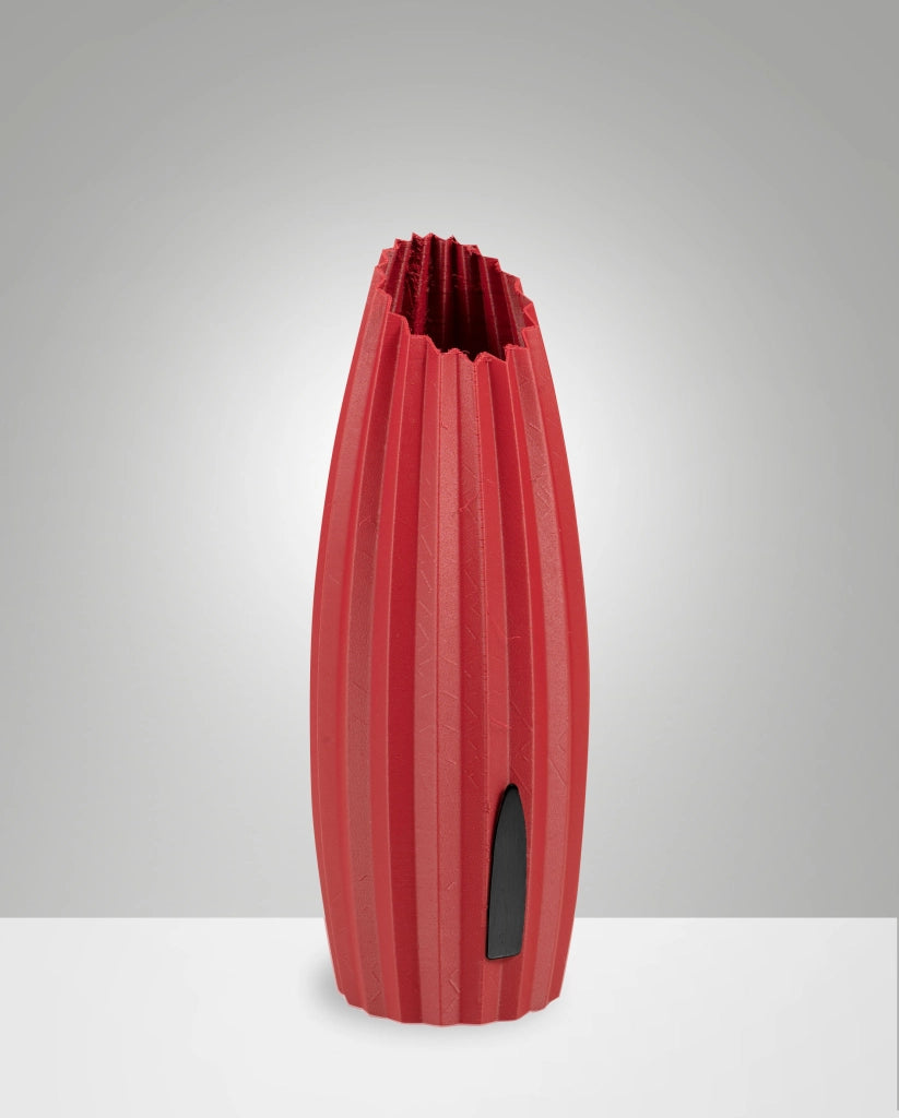Lampada da Tavolo Nadine in Metallo e Plastica Vegetale, Luce Bordeaux 10W G9, Regolazione al Tocco, IP20, H30cm - Design Moderno Sostenibile